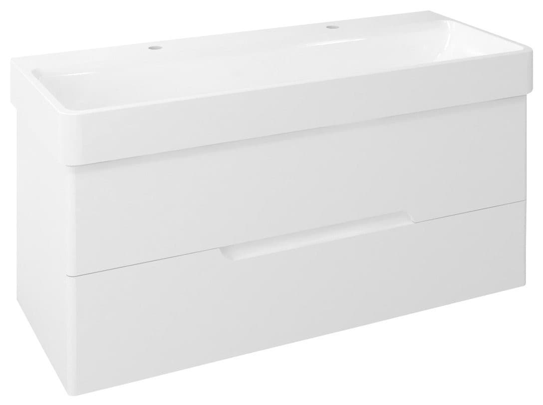 MEDIENA szafka umywalkowa 117x51x48,5cm, biały mat/biały mat