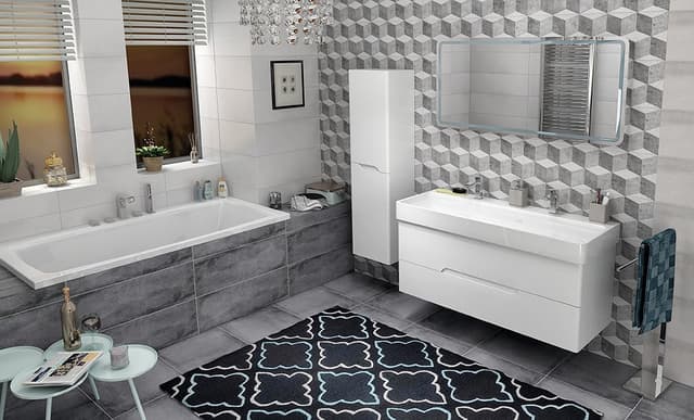 MEDIENA szafka umywalkowa 117x51x48,5cm, biały mat/biały mat
