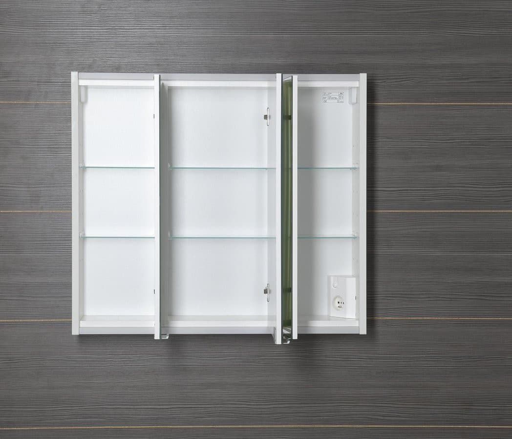 BATU szafka z lustrem 80x71x15cm, 2x oświetlenie LED, biały