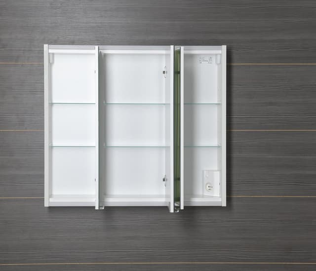 BATU szafka z lustrem 80x71x15cm, 2x oświetlenie LED, biały
