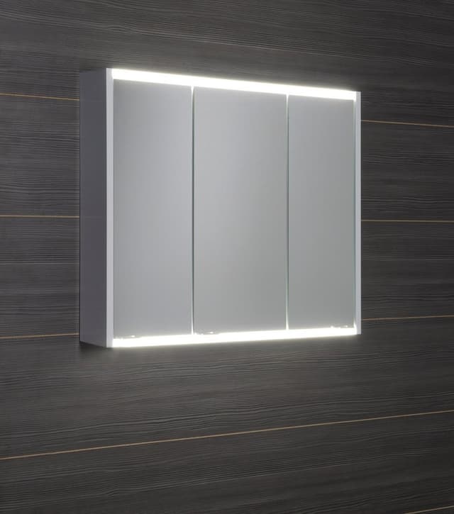 BATU szafka z lustrem 80x71x15cm, 2x oświetlenie LED, biały