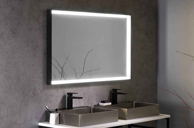 SORT lustro z oświetleniem LED 120x70cm, czarny mat