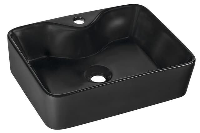 BALENA umywalka ceramiczna nablatowa 48x37 cm, czarny mat