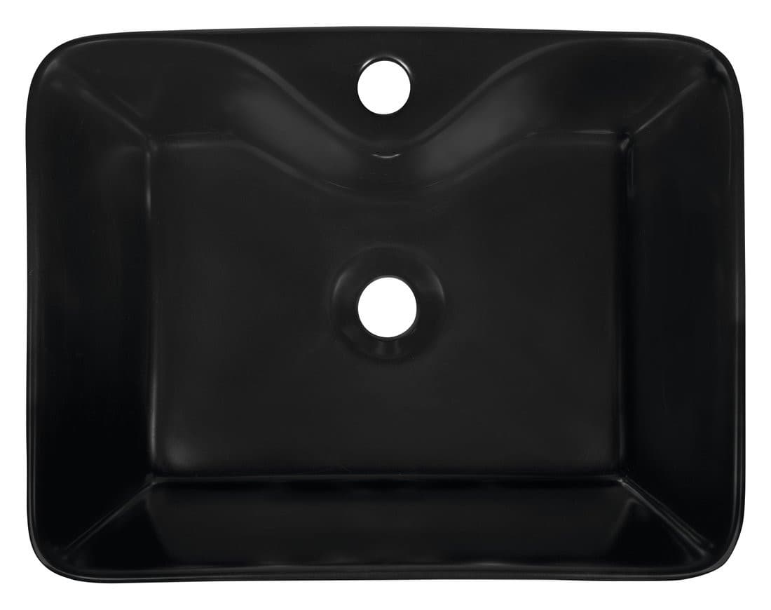 BALENA umywalka ceramiczna nablatowa 48x37 cm, czarny mat