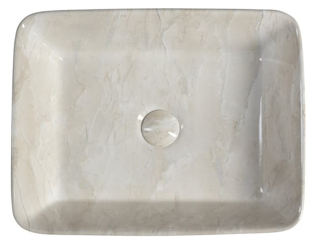 DALMA umywalka ceramiczna nablatowa 48x38 cm, marfil