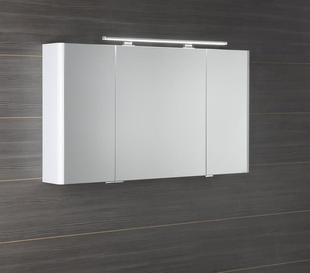 LUCIE szafka z lustrem z oświetleniem LED, 126x70x17cm, biała