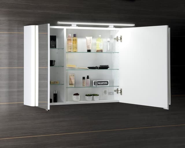 LUCIE szafka z lustrem z oświetleniem LED, 126x70x17cm, biała
