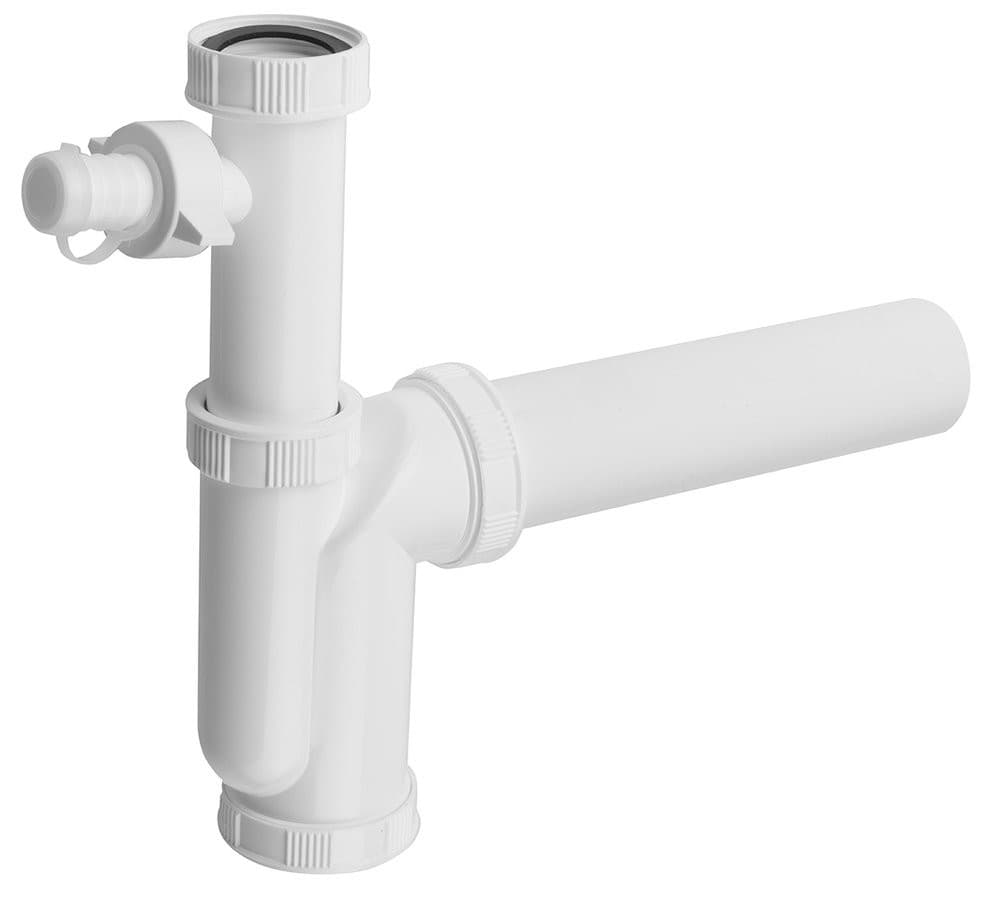 Syfon zlewozmywakowy z przyłącze do pralki, 6/4&quot;, DN50, biały