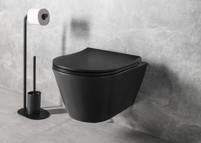 AVVA WC wiszące, Rimless, 35,5x53cm, czarny mat