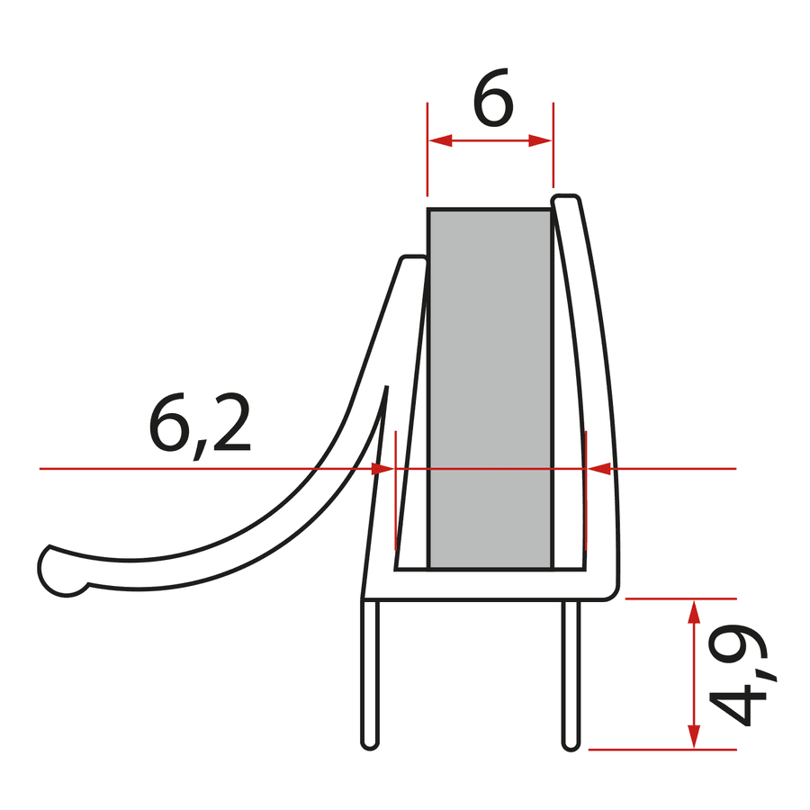 Uszczelka dolna do  drzwi prysznicowych, szkło 6mm, 1000 mm