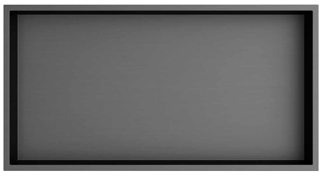 DENBO półka wpuszczana, 510x270mm, stal nierdzewna, gun metal