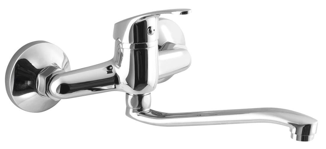 AQUALINE 35 bateria ścienna, uchwyt płaski podwyższony, chrom