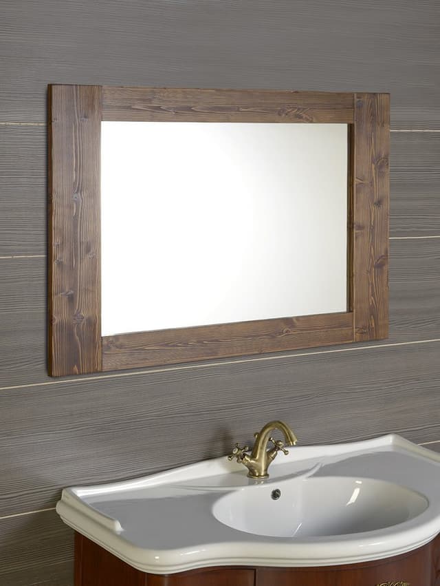 BRAND lustro w drewnianej ramie 100x80cm, świerk bejcowany