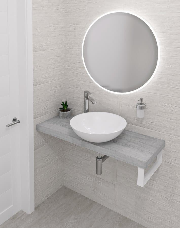AVICE blat pod umywalkę 250x36cm, grubość 5cm, dąb starobiały