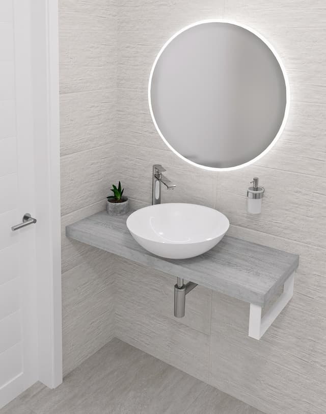 AVICE blat pod umywalkę 250x36cm, grubość 5cm, dąb starobiały
