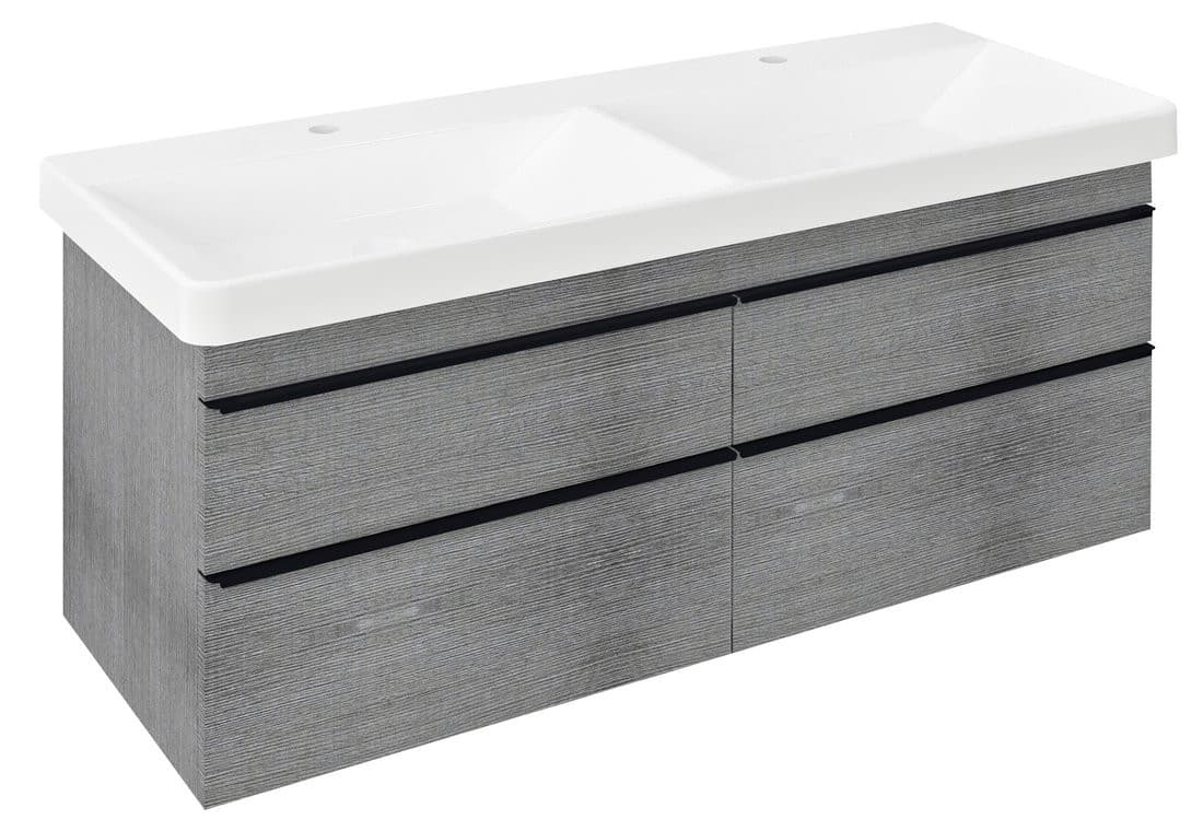 SITIA szafka umywalkowa 116x50x44,2cm, 4 szuflady, dąb srebrny