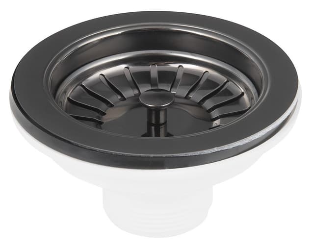 Odpływ zlewozmywakowy 6/4&quot;, stal nerdzewna, gun metal