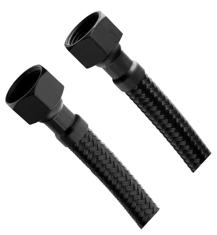 Wąż przyłączeniowy nierdzewny FxF 3/8&quot;x3/8&quot;, 60cm, czarny mat