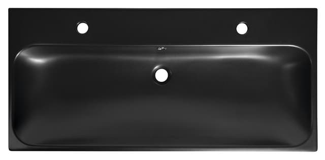 TORIDI umywalka ceramiczna podwójna 101x46,5cm, czarny mat