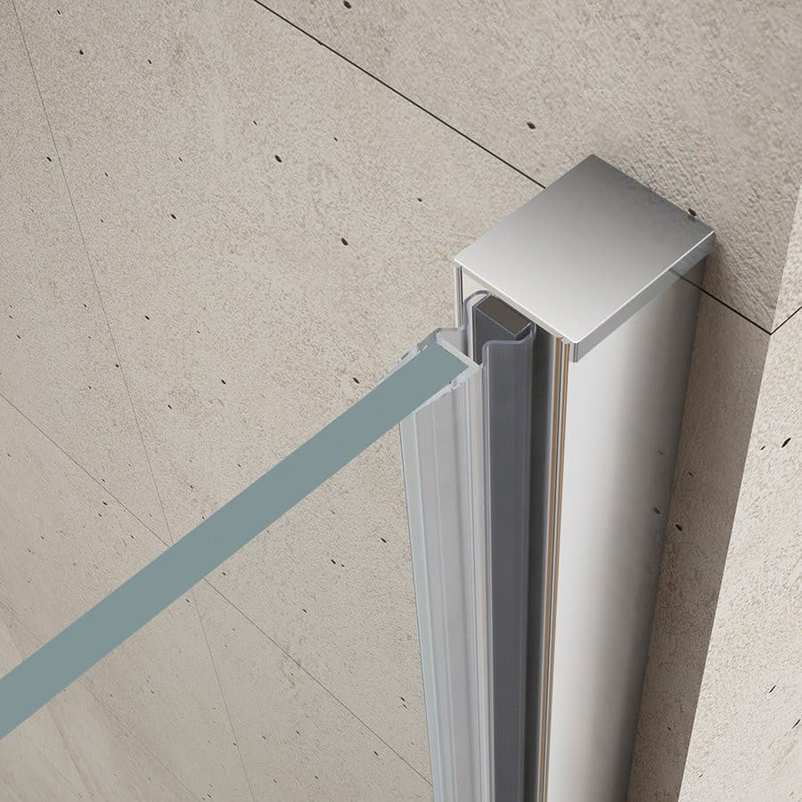LORO drzwi prysznicowe z częścią stałą 1100mm, szkło czyste