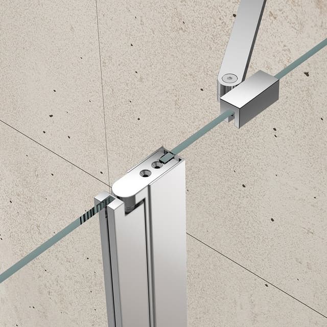 LORO drzwi prysznicowe z częścią stałą 1200mm, szkło czyste