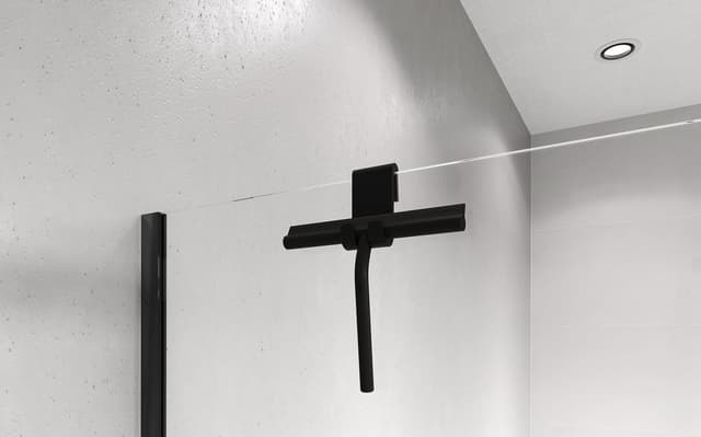 Ściągacz wody do kabiny prysznicowej, z uchwytem, czarny mat
