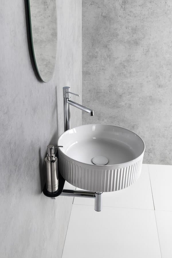 PICOBELLO umywalka ceramiczna nablatowa średnica 37cm, biały