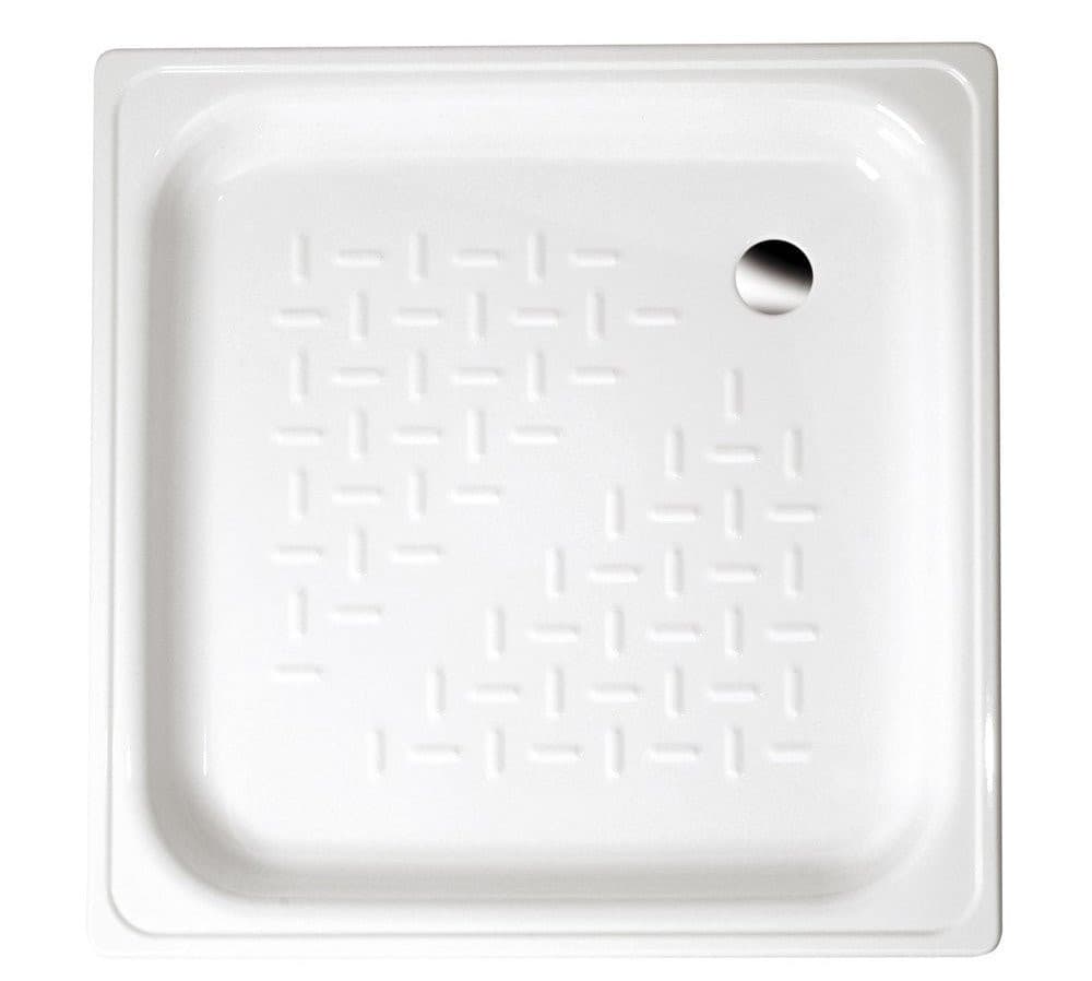 Brodzik prysznicowy emaliowany, kwadratowy 70x70x12cm, biały