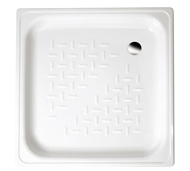 Brodzik prysznicowy emaliowany, kwadratowy 70x70x12cm, biały