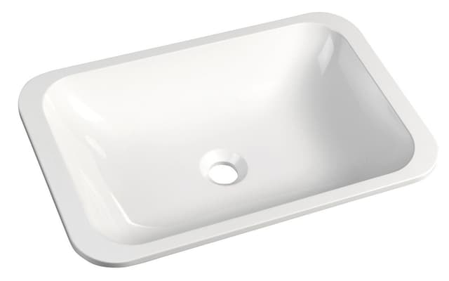 KAMA umywalka kompozytowa 50x26cm, biała, wpuszczana w blat