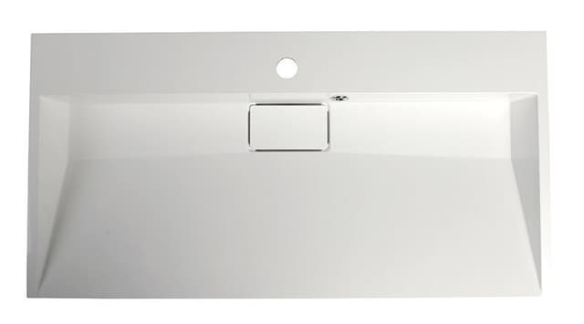 AMUR umywalka kompozytowa z pokrywą odpływu 90x46cm, biały