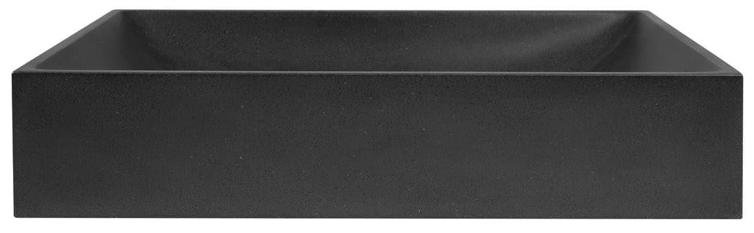 TARANT umywalka betonowa z korkiem, 58x36cm, czarny granit