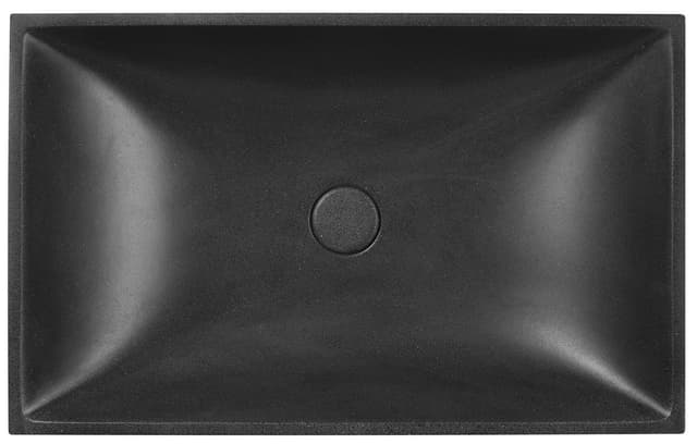 TARANT umywalka betonowa z korkiem, 58x36cm, czarny granit