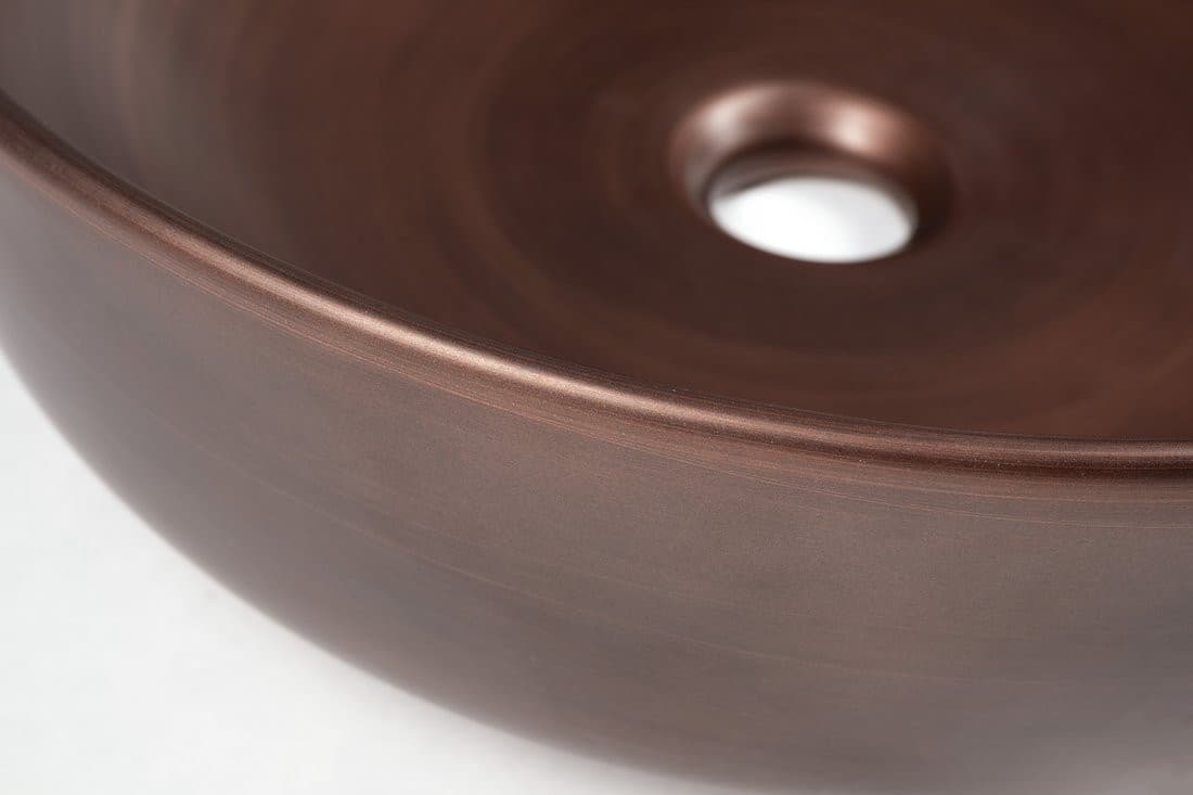 PRIORI umywalka ceramiczna nablatowa, średnica 41,5cm, miedź