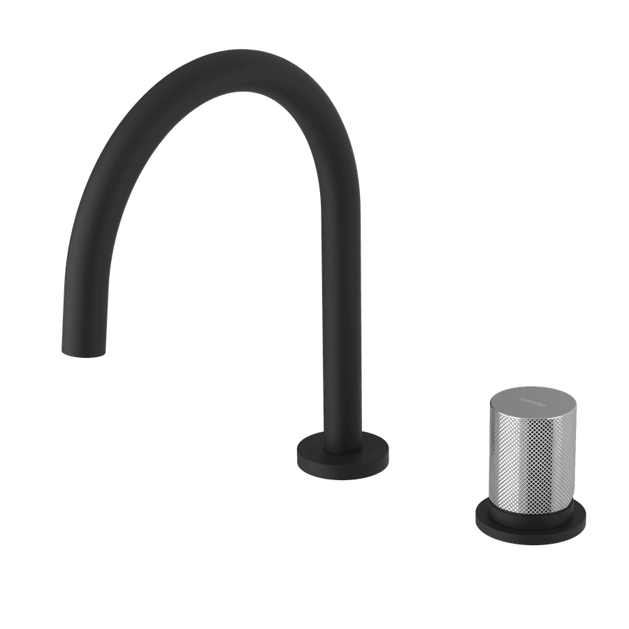 ULTRATAP dwuelementowa bateria umywalkowa, czarny mat/chrom