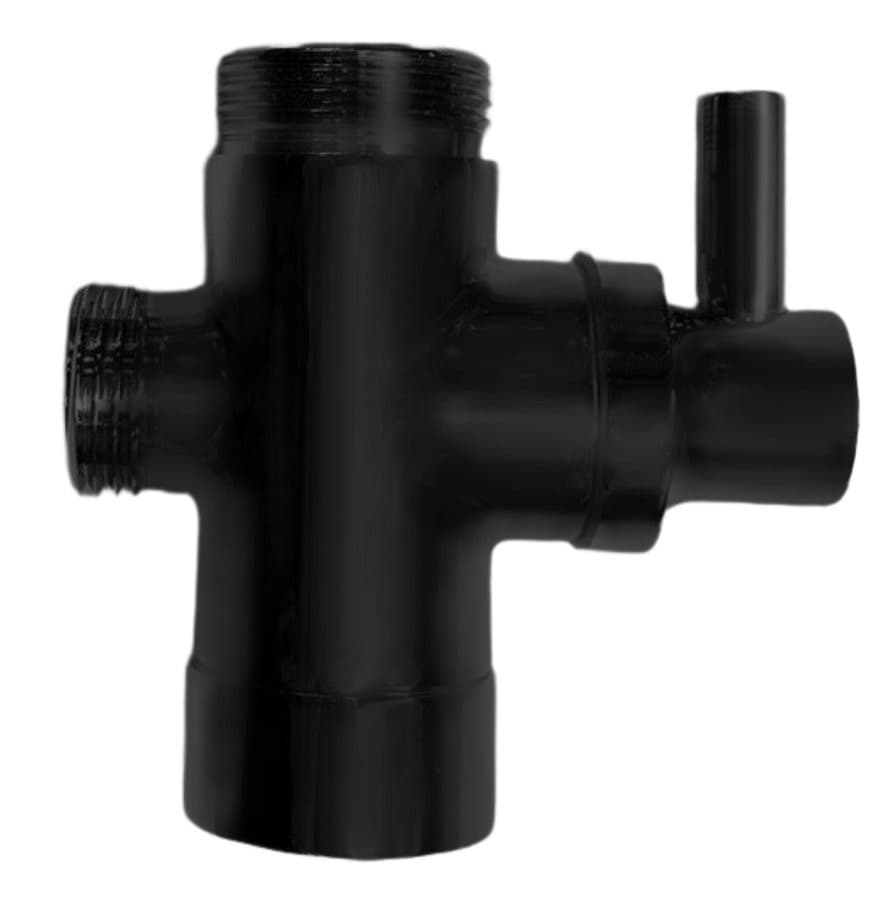 Przełącznik kolumny prysznicowej F3/4&quot;-M1/2&quot;xM3/4&quot;, czarny mat