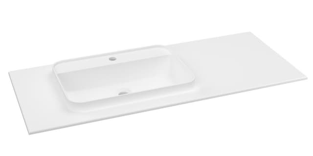 BRAHEA umywalka 121x51,5cm (90+30cm), Rockstone, lewy, biały mat