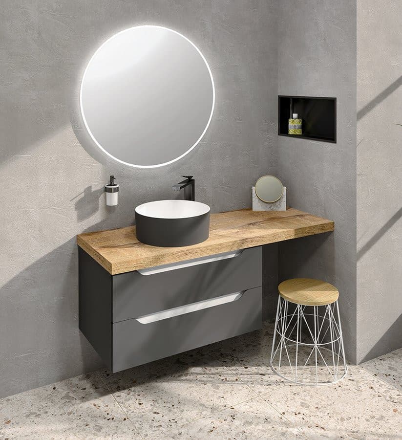 AVICE blat pod umywalkę 120,7x48,8cm, grubość 5cm, dąb Rover