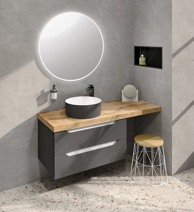 AVICE blat pod umywalkę 140,7x1,2x48,8cm, grubość 5cm, dąb Rover