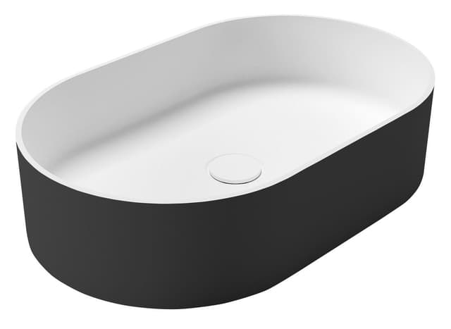 THIN umywalka nablatowa, Rockstone, 55x35cm, carina/biały mat