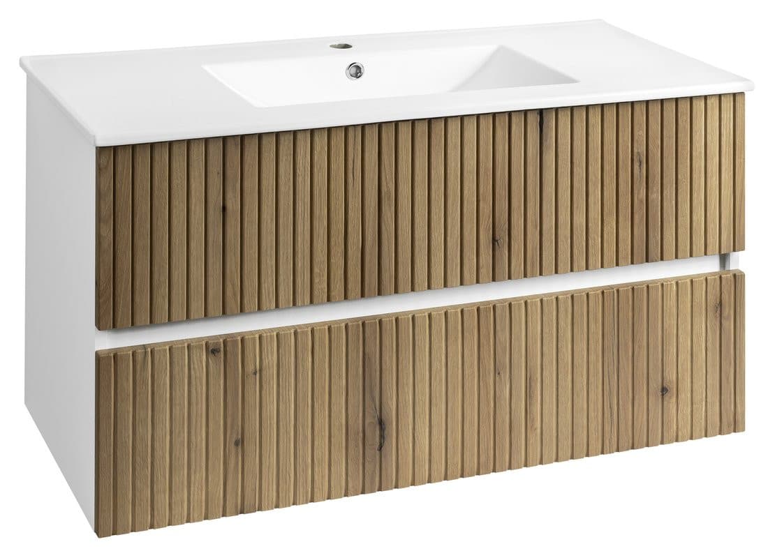 PANEDA STRIP szafka umywalkowa 99,5x55x45,2cm, dąb emporio