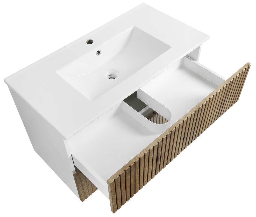 PANEDA STRIP szafka umywalkowa 89,5x55x45,2cm, dąb emporio
