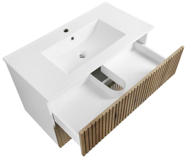 PANEDA STRIP szafka umywalkowa 89,5x55x45,2cm, dąb emporio