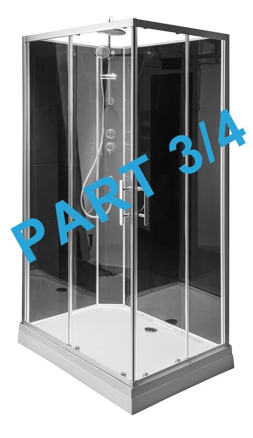 GRANVIK boks prysznicowy 800x1200x2180mm, szkło tylne, ciemne