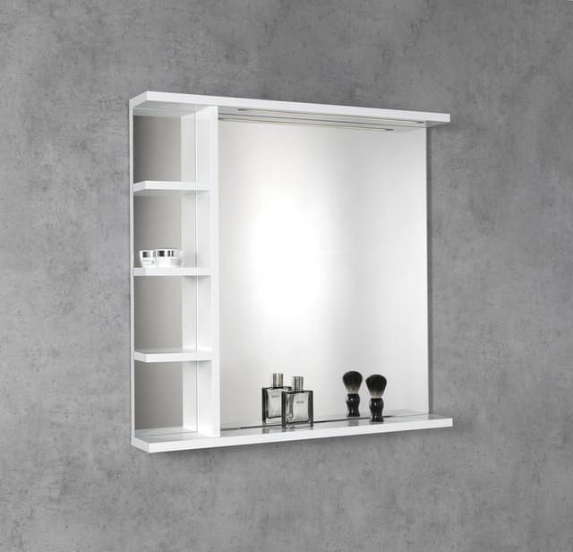 KORIN STRIP lustro z oświetleniem LED i półkami 80x70x12cm