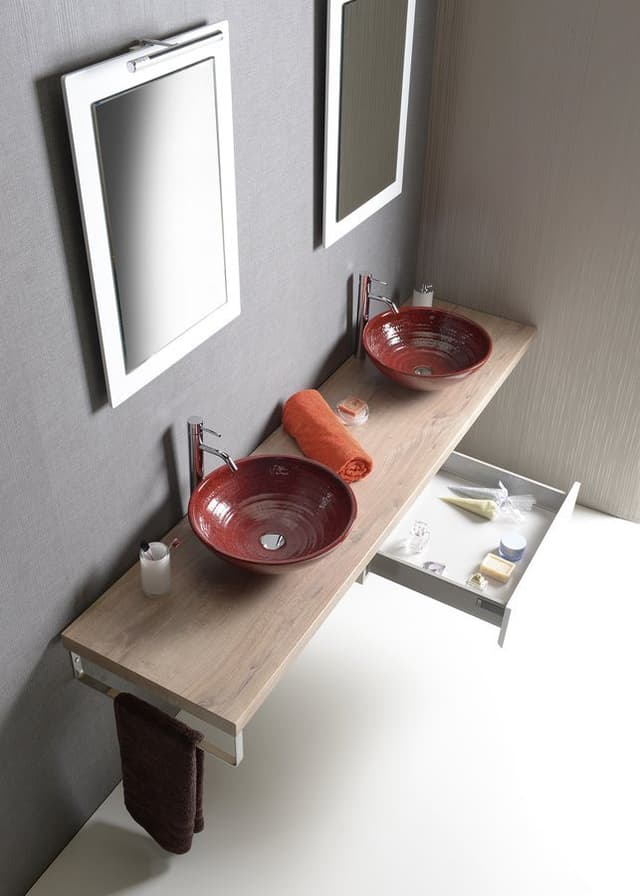 AVICE blat pod umywalkę 240x50cm, grubość 5cm, dąb Rover