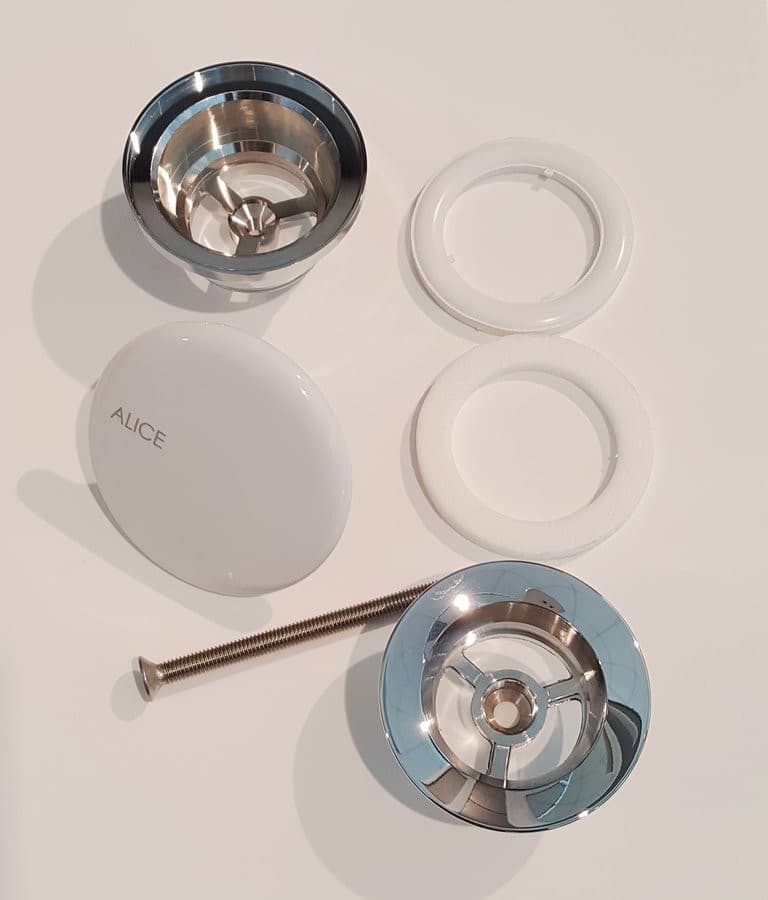 Korek umywalkowy niezamykany 5/4&quot;, grzybek ceramiczny, biały