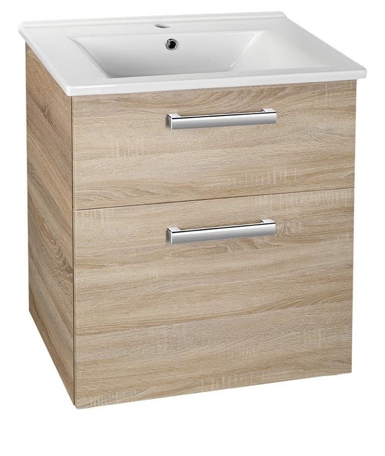 VEGA szafka umywalkowa 62x72,6x43,8cm, 2 szuflady, dąb platin